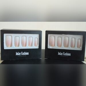 Jofay Fashion Cream & Pink Press-On Nails